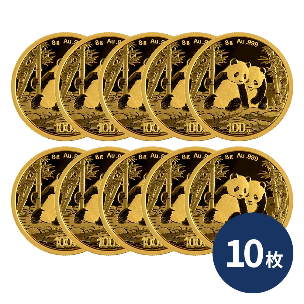 中国 2026 パンダ 100元 8グラム 金貨 【10枚】
