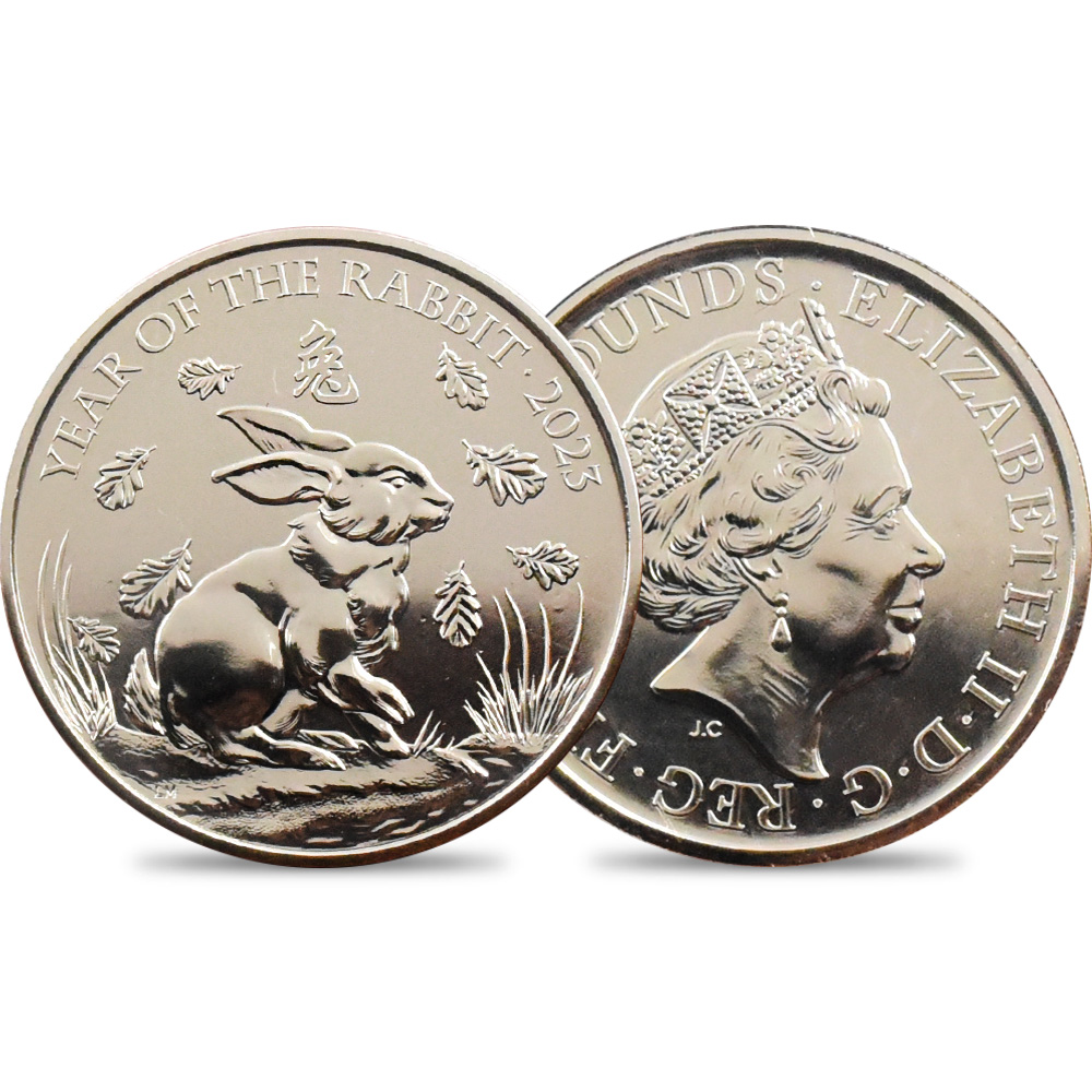 2023 エリザベス2世 干支卯年 5ポンド BU白銅貨 パッケージ付き