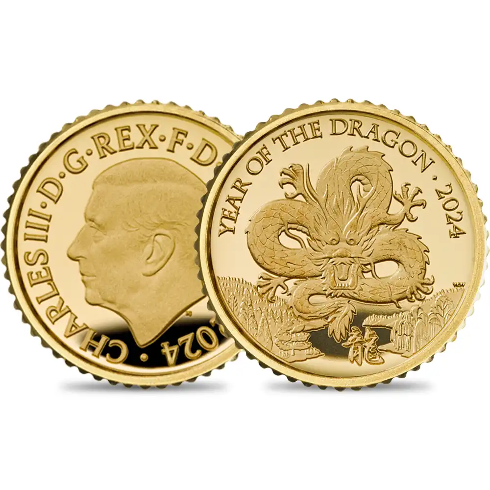 2024 チャールズ3世 干支辰年 50ペンス 1/40オンスプルーフ金貨 未鑑定 ブリスターパック付き【ご予約承り品】