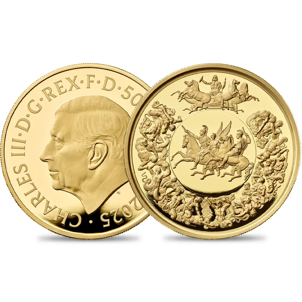 2025 チャールズ3世 ワーテルロー・メダル - 勝利  500ポンド5オンスプルーフ金貨 未鑑定 箱付き【ご予約承り品】