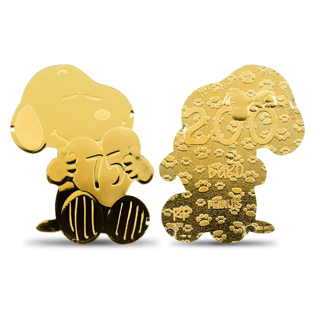 フランス 2025 『ピーナッツ』 75周年記念 スヌーピー 200ユーロ 1オンス スヌーピー型プルーフ金貨 未鑑定 箱付き