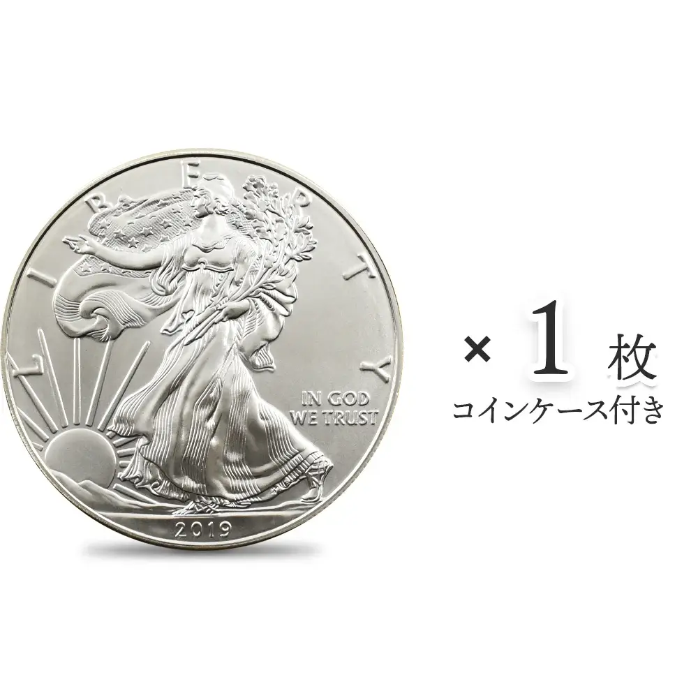 アメリカ 2019 イーグル 1ドル 1オンス 銀貨 【1枚】 (コインケース付き)