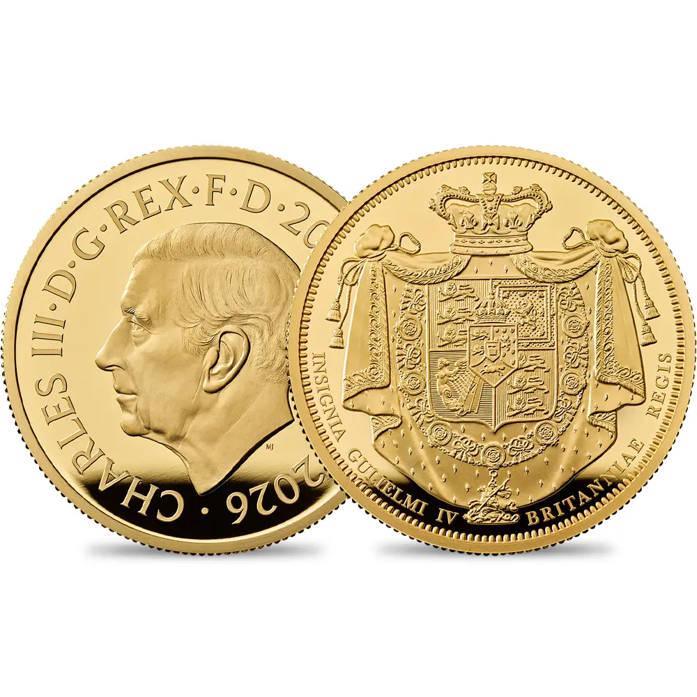 イギリス 2026 チャールズ3世 ウィリアム4世クラウン 200ポンド2オンスプルーフ金貨 未鑑定 箱付き【ご予約承り品】