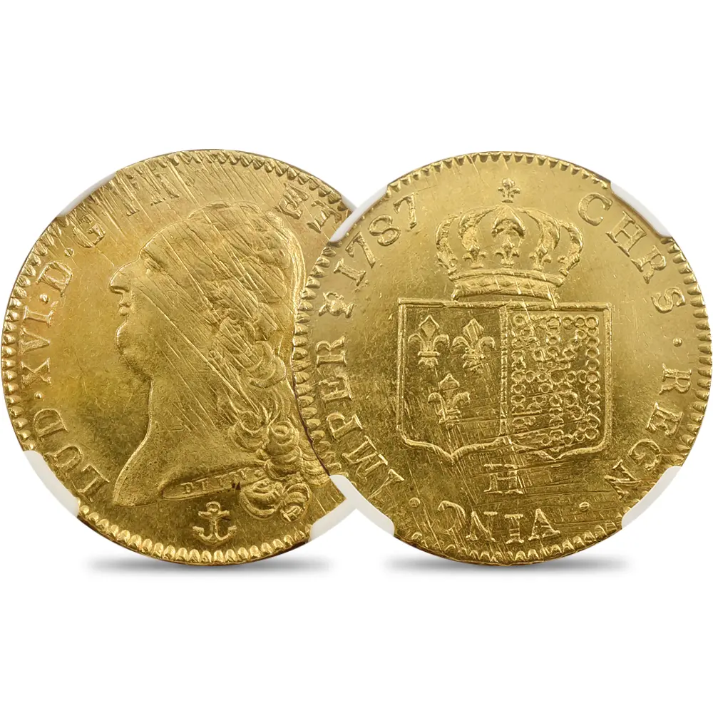 フランス 1787H ルイ16世 2ルイドール 金貨 NGC MS63