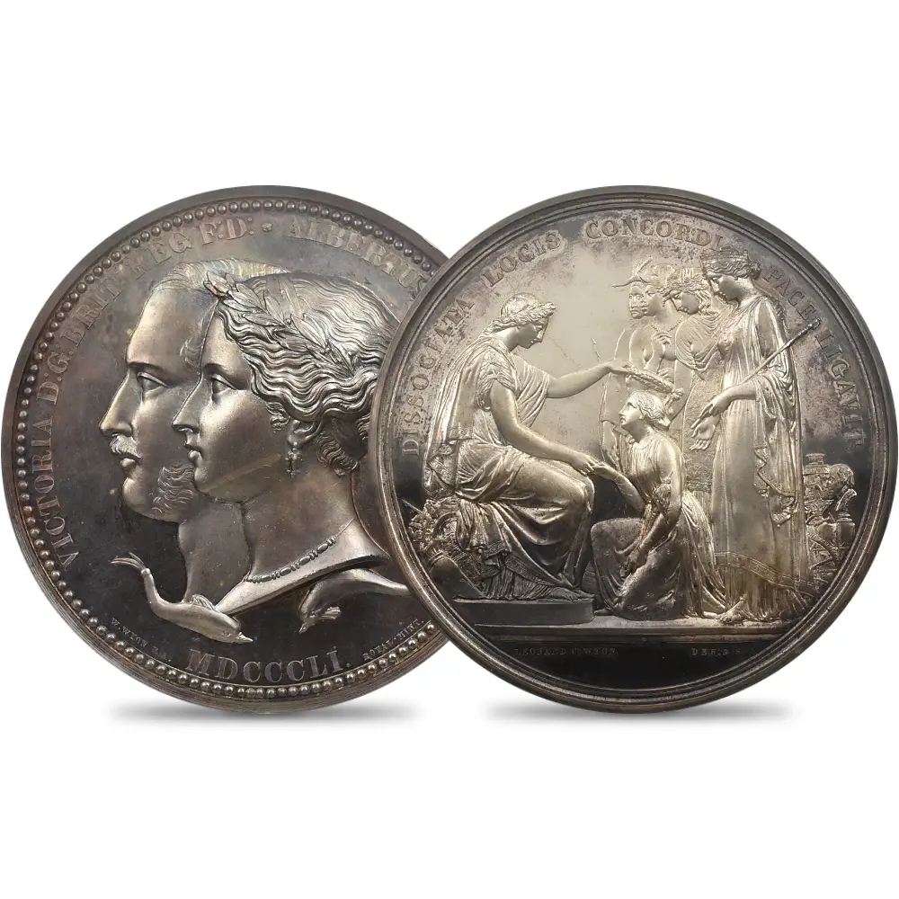 1851 ヴィクトリア女王 ロンドン万国博覧会記念 銀メダル NGC MS62 BHM-2462