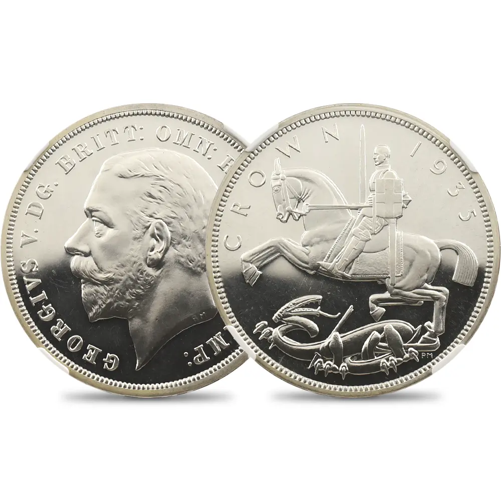 1935 ジョージ5世 即位25周年記念 シルバージュビリー クラウン銀貨 NGC PF64CA KM-842