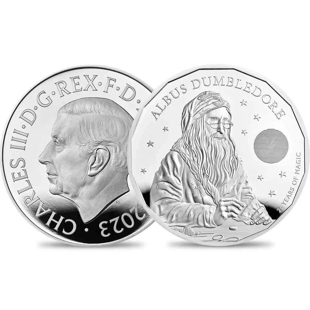 2023 チャールズ3世 ハリー・ポッターシリーズ 第3弾 ダンブルドア教授 出版25周年記念 2ポンド1オンスプルーフ銀貨 未鑑定 箱付き【ご予約承り品】