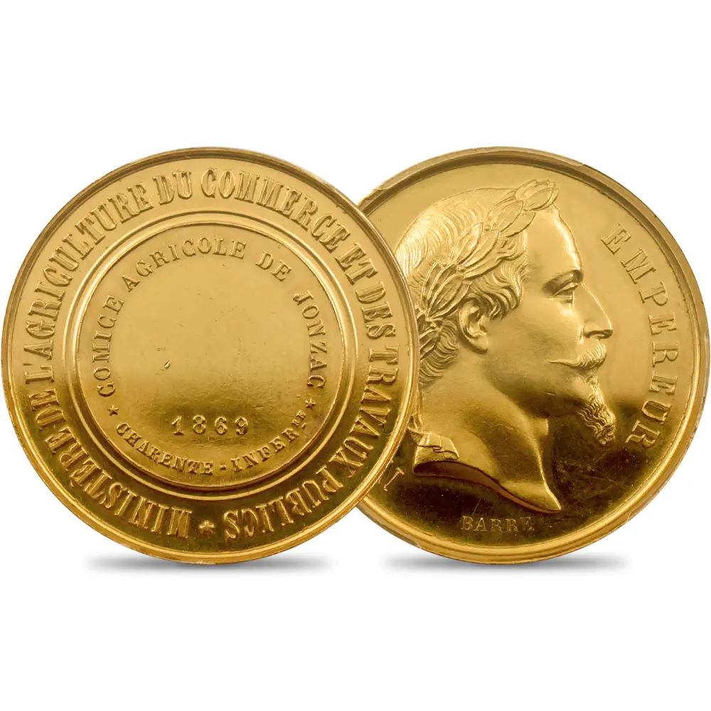 フランス 1869 ナポレオン3世 金メダル PCGS SP62