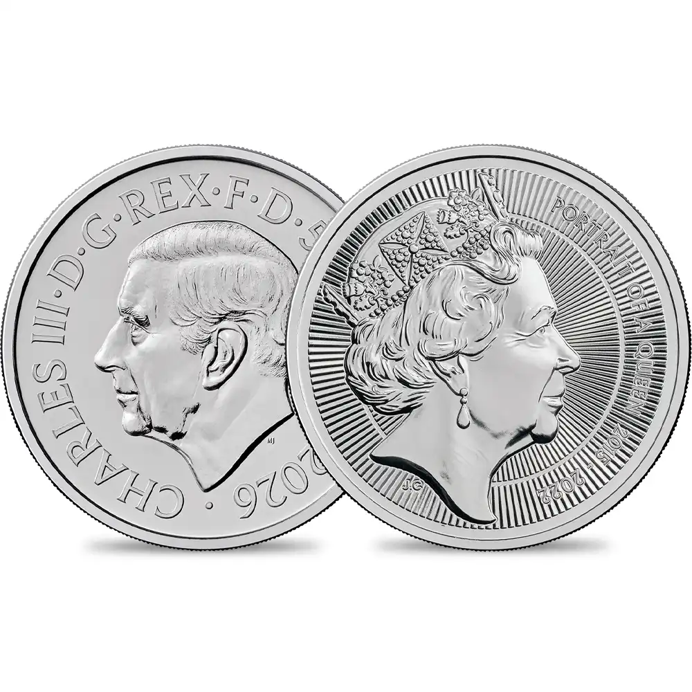 【鑑定オプション無し】イギリス 2026 チャールズ3世 エリザベス2世のコイン肖像シリーズ 第五弾 5ポンドBU白銅貨 未鑑定 パッケージ付き【ご予約承り品・納期約3~4か月】