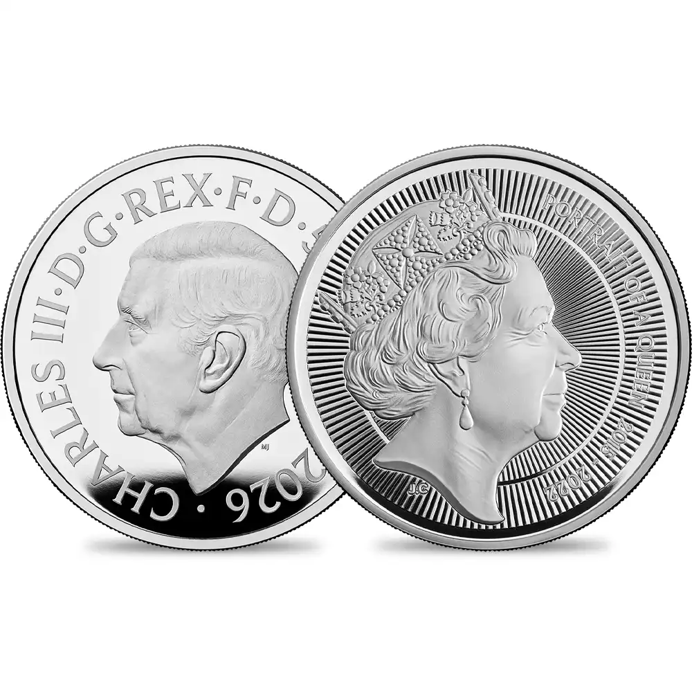 【未鑑定＋鑑定オプション付き】イギリス 2026 チャールズ3世 エリザベス2世のコイン肖像シリーズ 第五弾 5ポンドプルーフ銀貨 未鑑定 箱付き【ご予約承り品・納期約6か月】