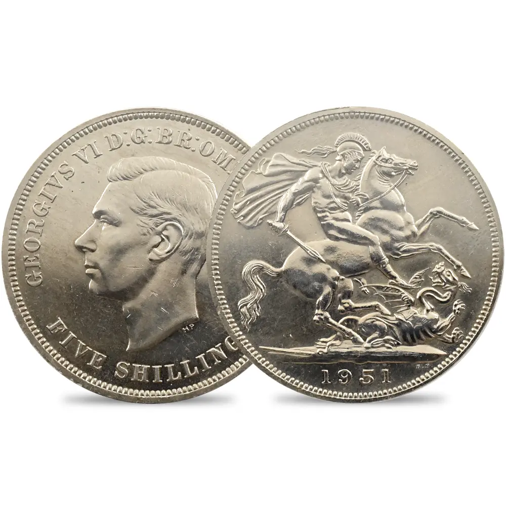 1951 ジョージ6世 聖ジョージ竜退治 クラウン白銅貨 PCGS PL63 S-4111