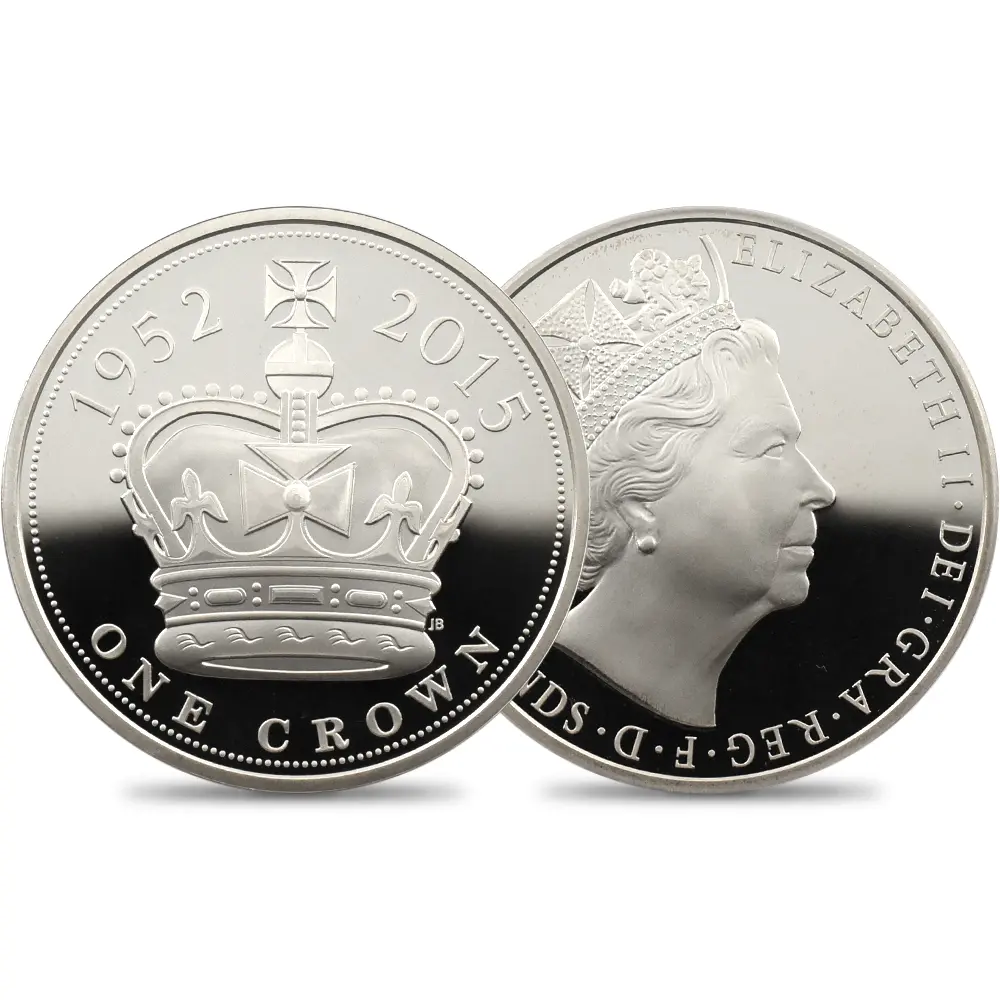 2015 エリザベス2世 最長在位記念 クラウン銀貨 PCGS PR70DC