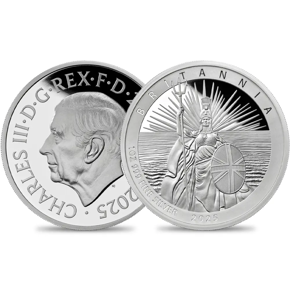 2025 チャールズ3世 ブリタニア 2ポンド1オンスプルーフ銀貨 未鑑定 箱付き【ご予約承り品】