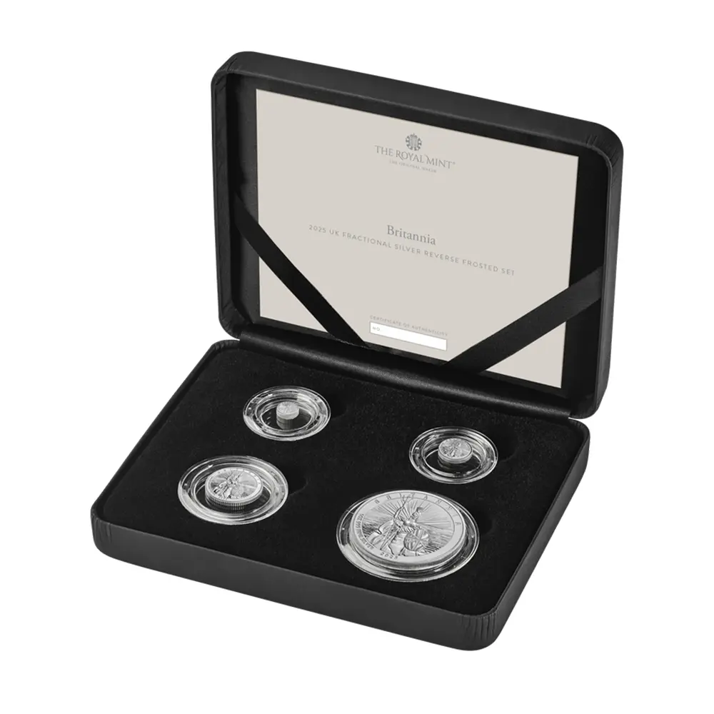 2025 チャールズ3世 ブリタニア フラクショナル リバースフロステッド 銀貨セット 未鑑定 箱付き【ご予約承り品】
