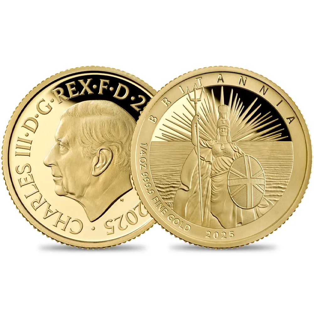 2025 チャールズ3世 ブリタニア 25ポンド1/4オンスプルーフ金貨 未鑑定 箱付き【ご予約承り品】