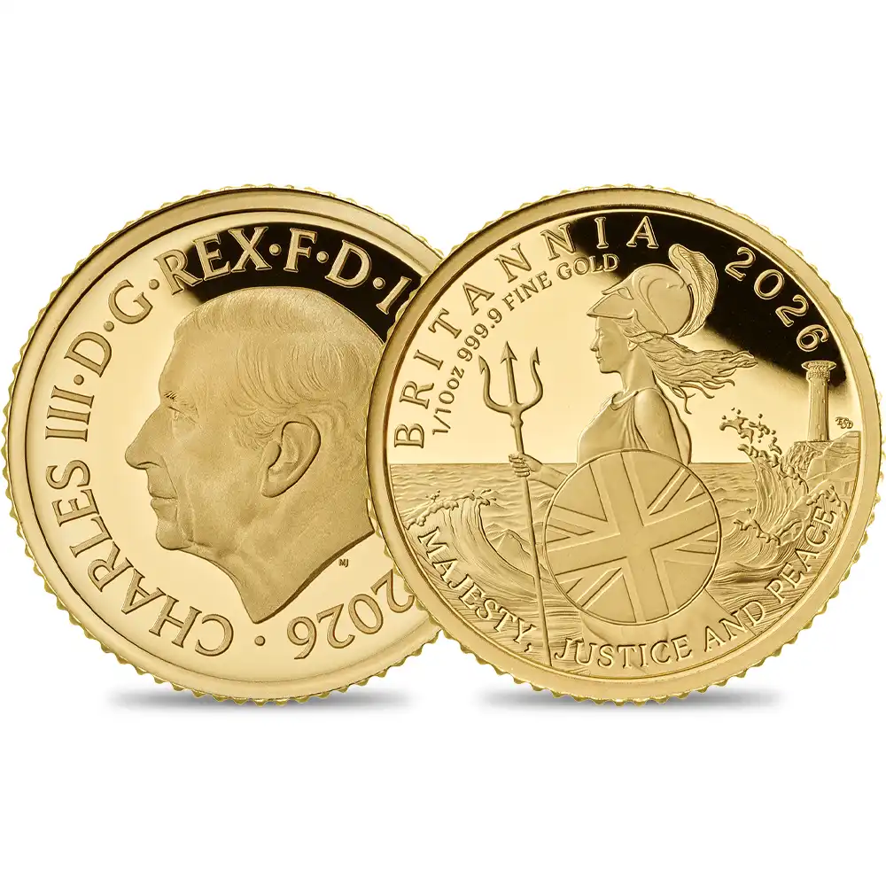 【鑑定オプション無し】イギリス 2026 チャールズ3世 ブリタニア 10ポンド1/10オンス プルーフ金貨 未鑑定 箱付き【ご予約承り品・納期約3~4か月】