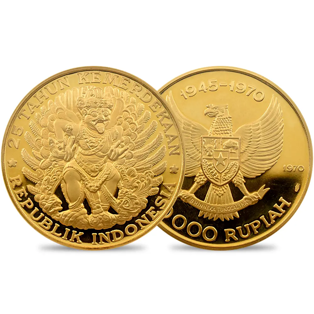 インドネシア 1970 独立25周年記念 ガルーダ 20000ルピア 金貨 NGC PF64UC