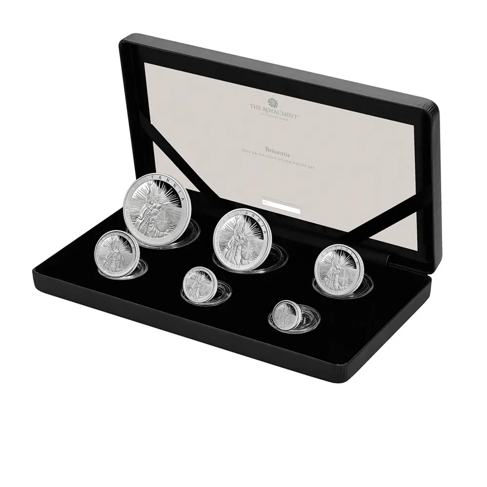 2025 チャールズ3世 ブリタニア プルーフ銀貨 6枚セット 未鑑定 箱付き【ご予約承り品】