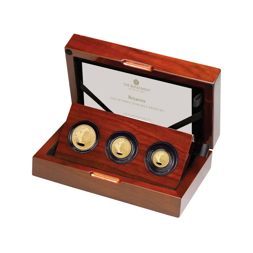 2024 チャールズ3世 ブリタニア プルーフ金貨 3枚セット 箱付き【ご予約承り品】