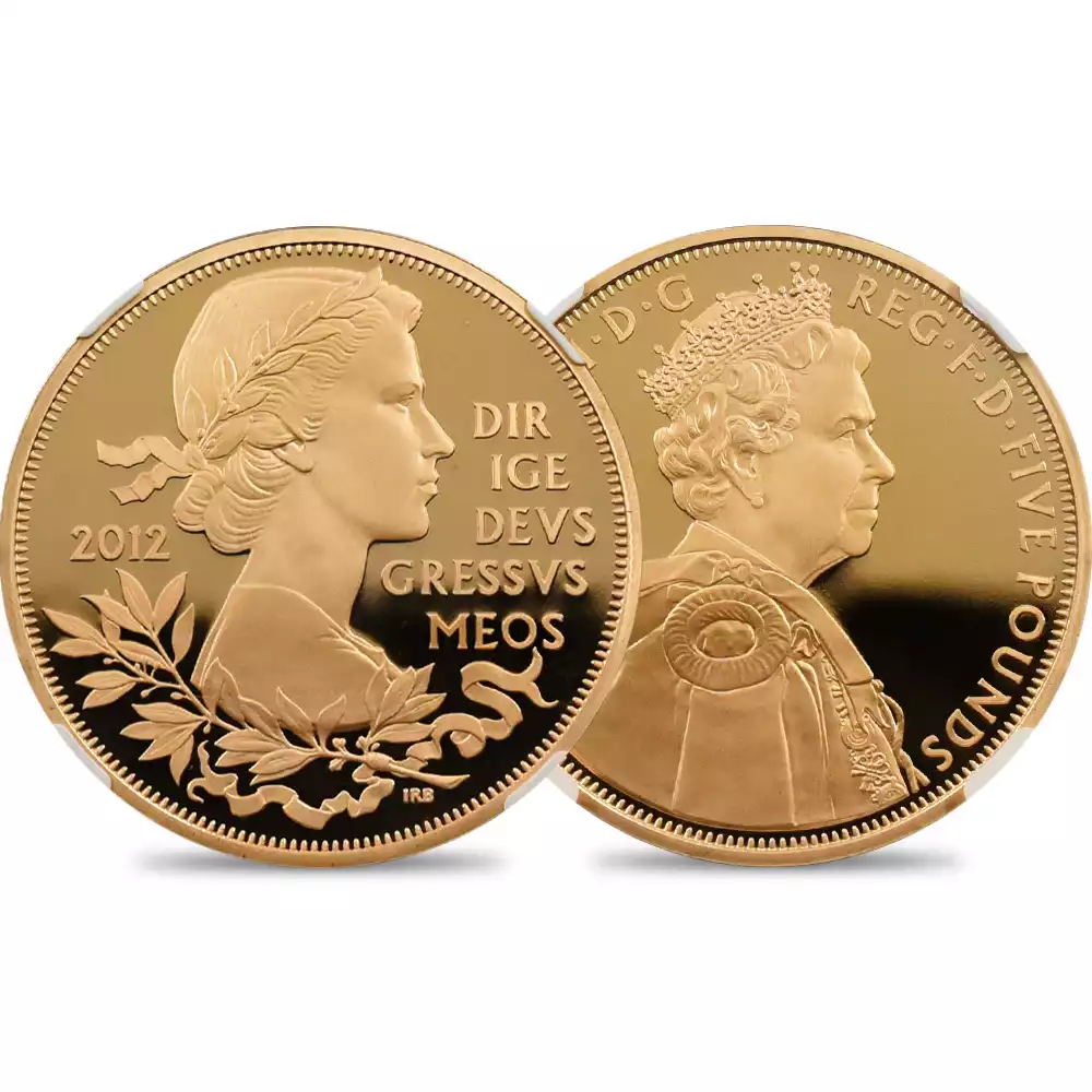 2012 エリザベス2世 即位60周年記念 ダイアモンドジュビリー 5ポンド金貨 NGC PF70UC