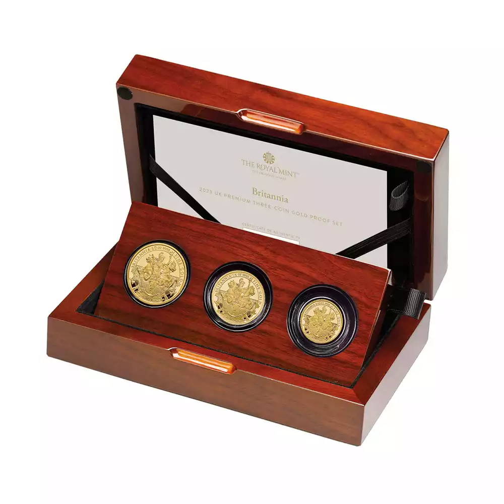 2023 チャールズ3世 ブリタニア 50ポンド・25ポンド・10ポンドプルーフ金貨3枚セット 箱付き 【ご予約承り品】