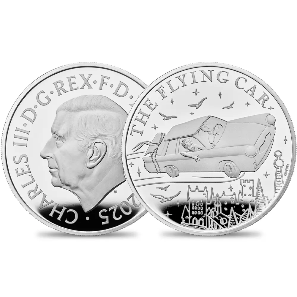 2025 チャールズ3世 ハリー・ポッター 空飛ぶ車 2ポンド1オンスプルーフ銀貨 未鑑定 箱付き【ご予約承り品】