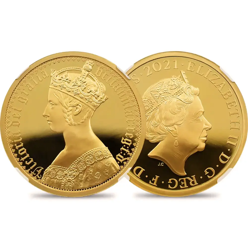 2021 エリザベス2世 ゴチッククラウン・ポートレート 200ポンド 2オンス金貨 ファーストリリース  NGC PF69UC