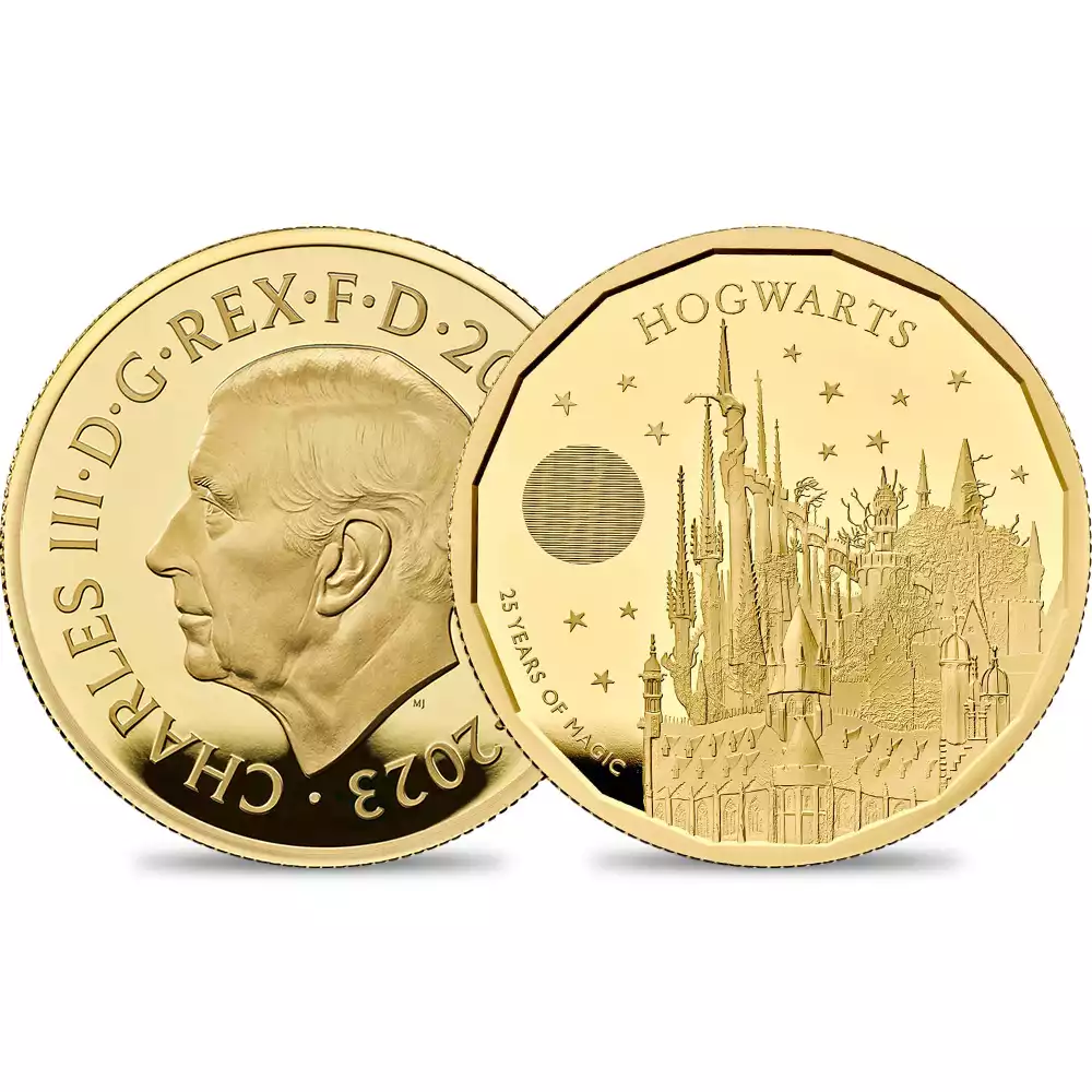 2023 チャールズ3世 ハリー・ポッターシリーズ 第4弾 ホグワーツ魔法魔術学校 出版25周年記念 200ポンド2オンスプルーフ金貨 未鑑定 箱付き【ご予約承り品】