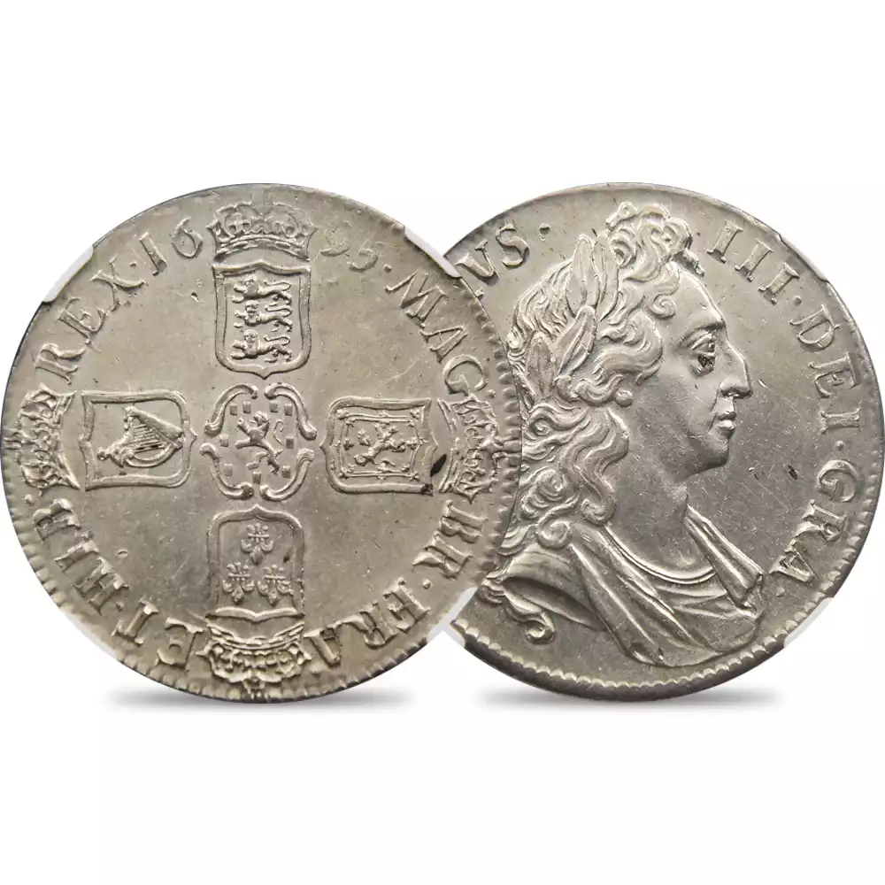 1695 ウィリアム3世 クラウン銀貨 NGC AU58