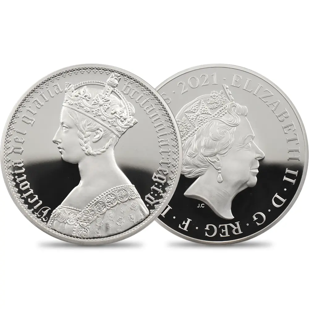 イギリス 2021 エリザベス2世 ゴチッククラウン・ポートレート 10ポンド10オンス銀貨 NGC PF70UC 箱付き