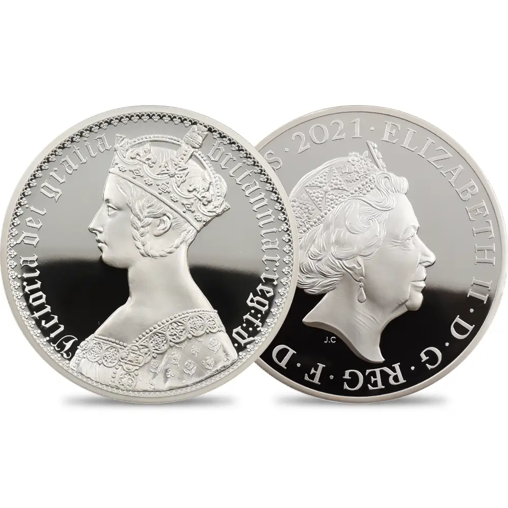 イギリス 2021 エリザベス2世 ゴチッククラウン・ポートレート 500ポンド1キロ銀貨 NGC PF68UC 箱付き