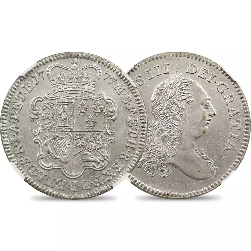 1777 ジョージ3世 5ギニー試作貨 ホワイトメタル NGC MS61 W&R-78 VAR.