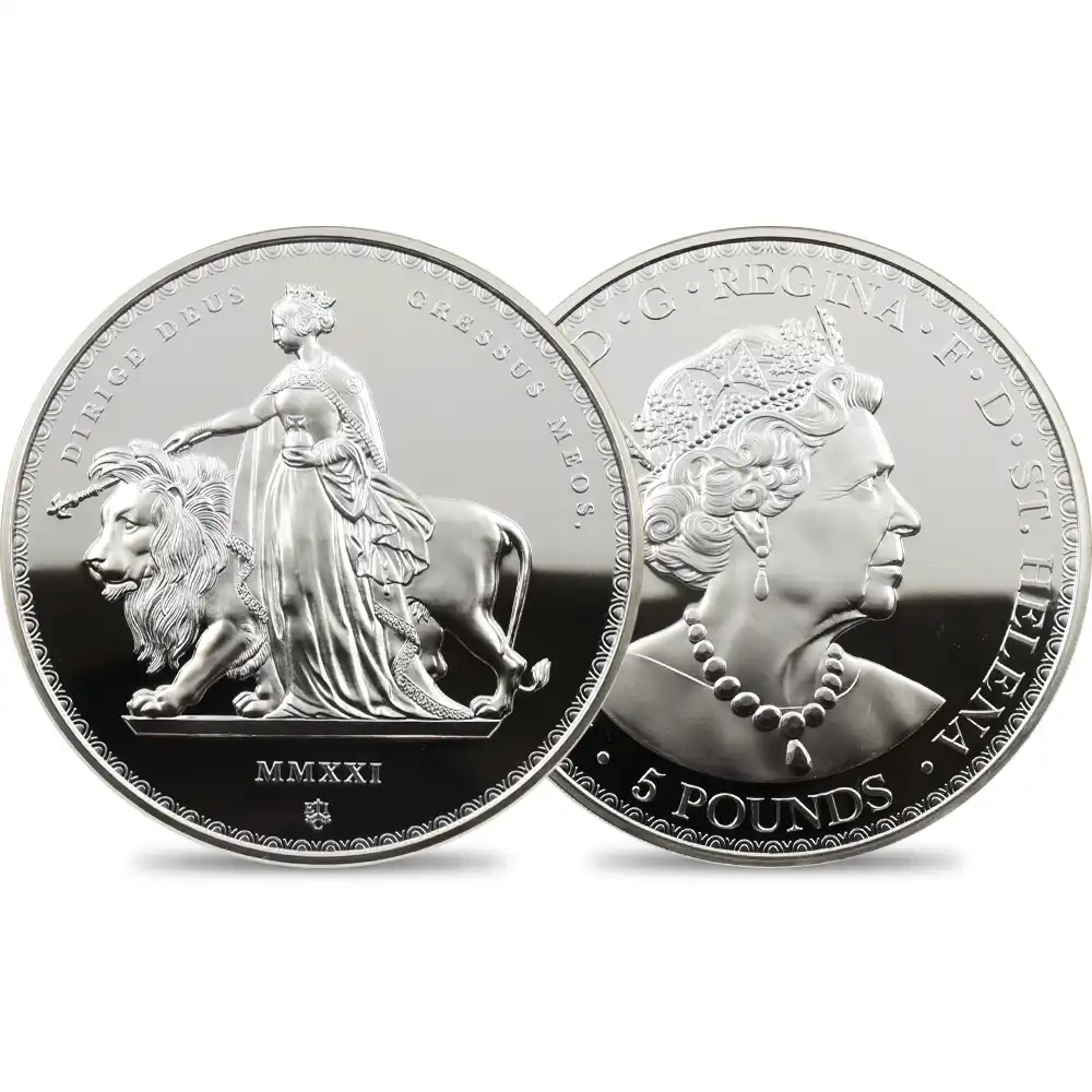 セントヘレナ 2021 エリザベス2世 ウナ&ライオン（ワイオン版） 5ポンド1キロ銀貨 発行即日鑑定品 NGC PF69UC 箱付き