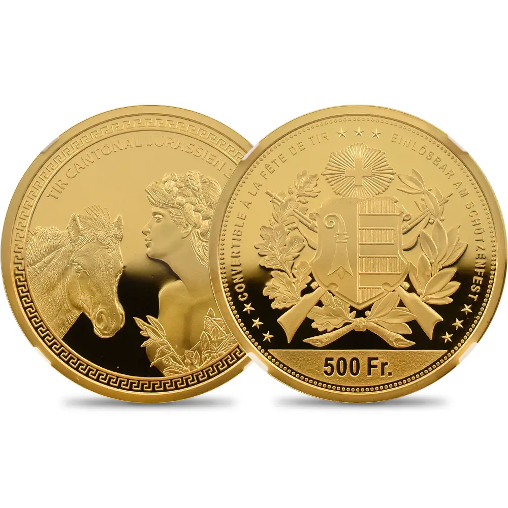 スイス 2024 連邦射撃祭 ジュラ州 500フラン金貨 NGC PF70UC Hab-120a