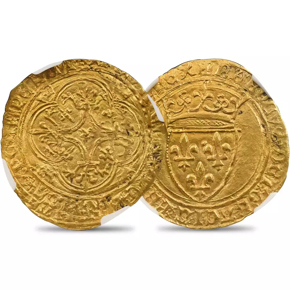 フランス 1380-1422 シャルル6世 エキュドール金貨 NGC MS62 FR-291