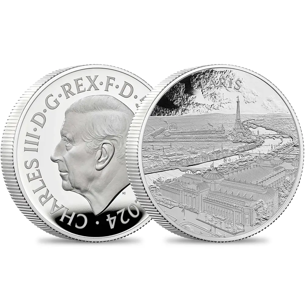 2024 チャールズ3世 都市景観シリーズ第3弾 パリ 5ポンド2オンスプルーフ銀貨 未鑑定 箱付き【ご予約承り品】