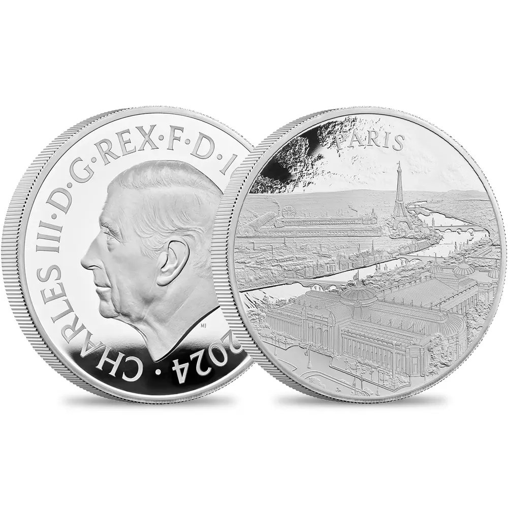 2024 チャールズ3世 都市景観シリーズ第3弾 パリ 10ポンド5オンスプルーフ銀貨 未鑑定 箱付き【ご予約承り品】