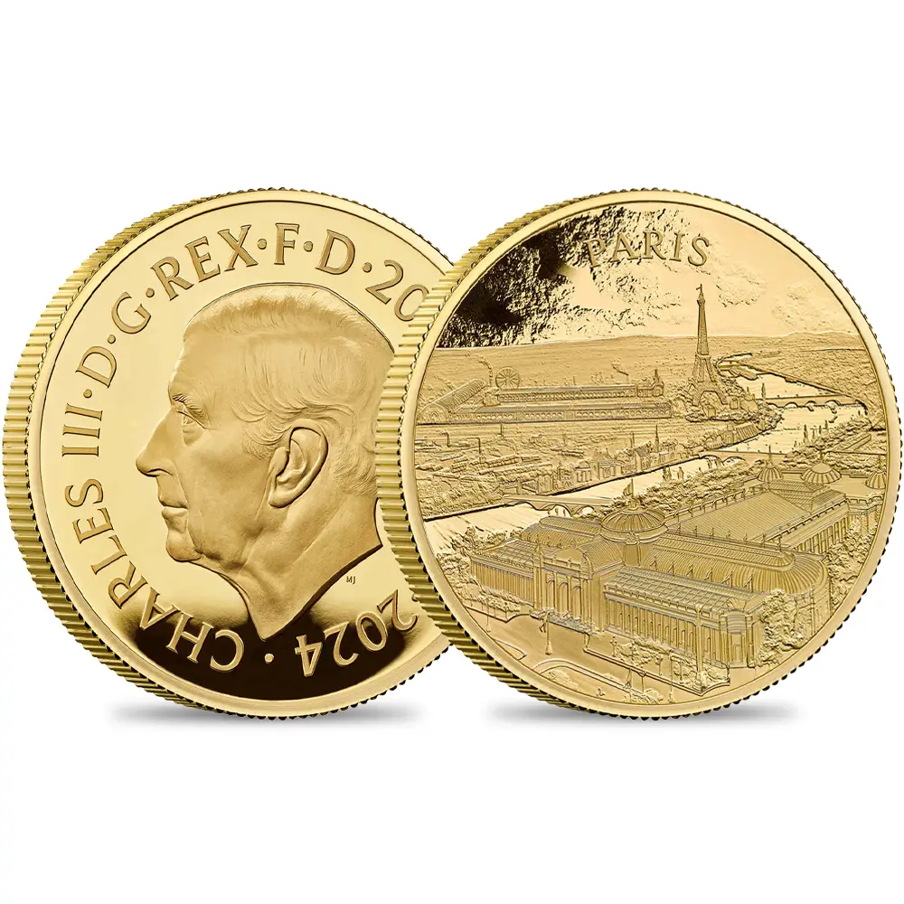 2024 チャールズ3世 都市景観シリーズ第3弾 パリ 200ポンド2オンスプルーフ金貨 未鑑定 箱付き【ご予約承り品】