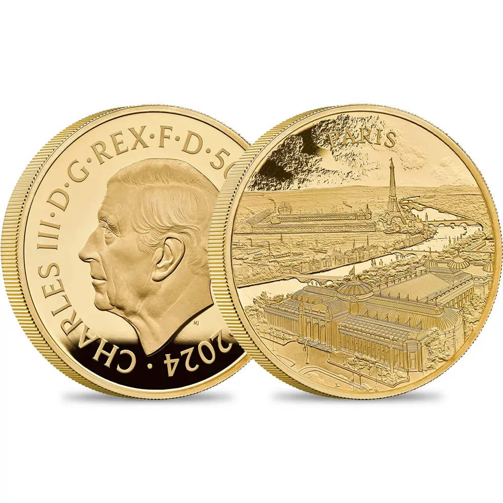 2024 チャールズ3世 都市景観シリーズ第3弾 パリ 500ポンド5オンスプルーフ金貨 未鑑定 箱付き【ご予約承り品】