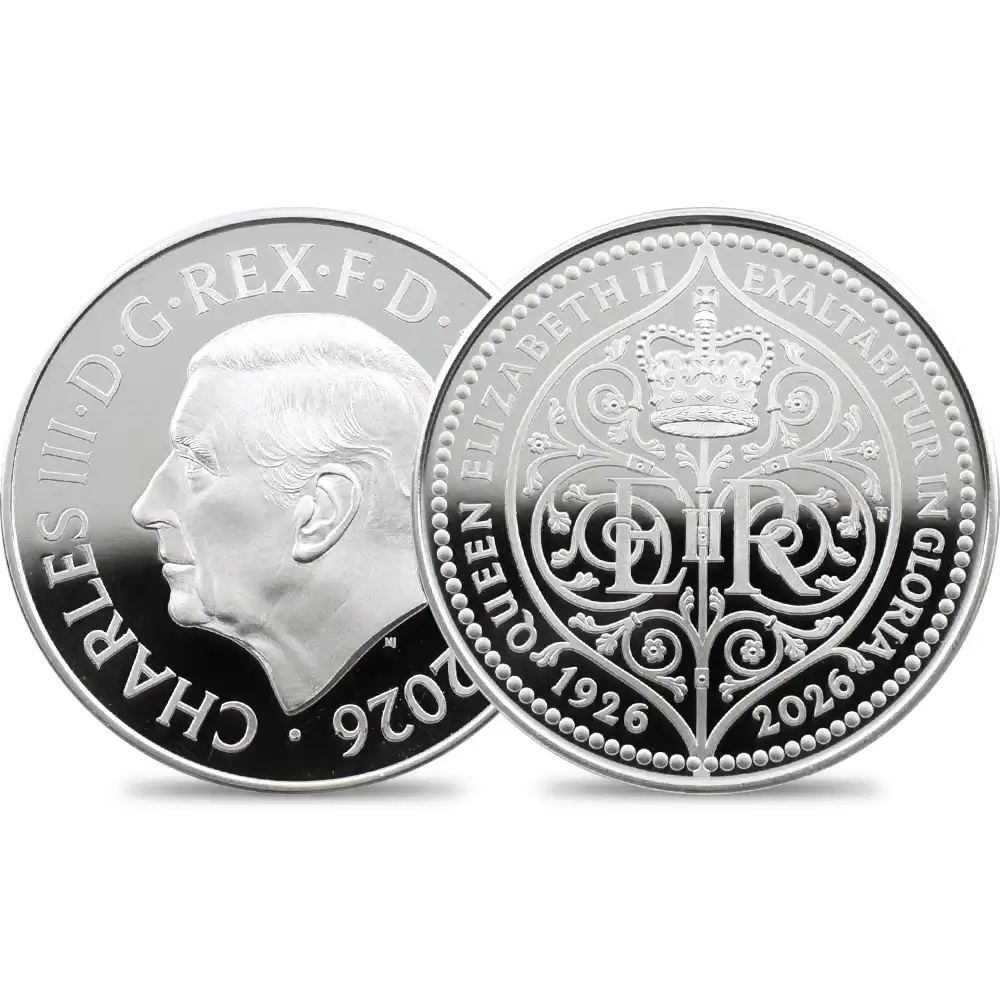 イギリス 2026 チャールズ3世 エリザベス2世生誕100周年記念 5ポンド プルーフ銀貨 未鑑定 箱付き