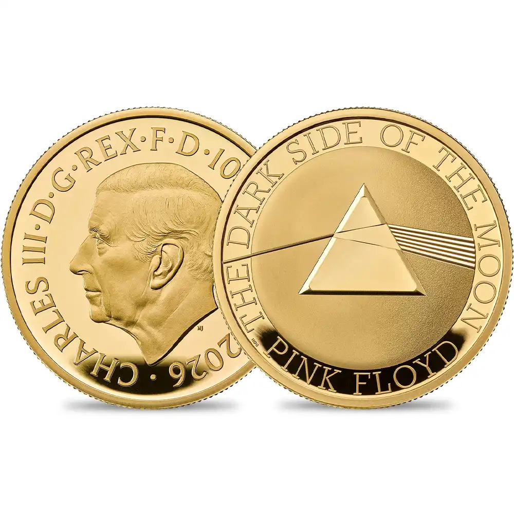 イギリス 2026 チャールズ3世 ミュージックレジェンド第14弾 ピンク・フロイド 100ポンド1オンス プルーフ金貨 未鑑定 箱付き【ご予約承り品】
