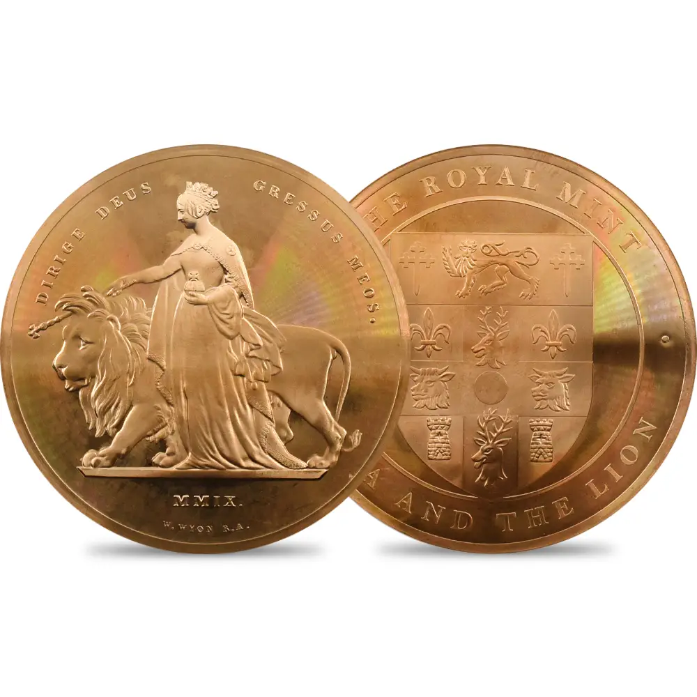 2009 エリザベス2世 ウナ＆ライオン 試作青銅メダル PL67RD 2of5　箱付き