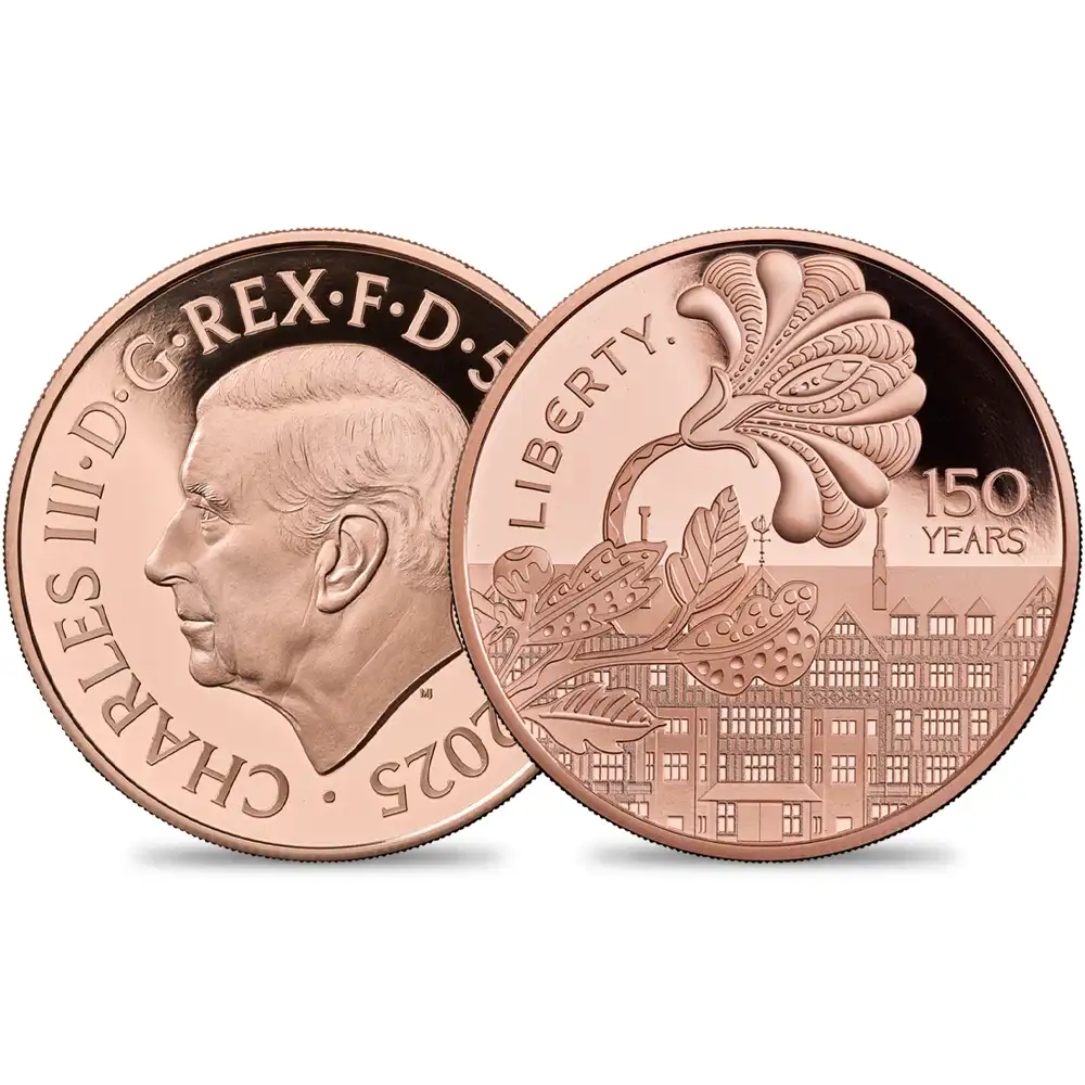 2025 チャールズ3世 リバティ開業150周年記念 5ポンドプルーフ金貨 未鑑定 箱付き