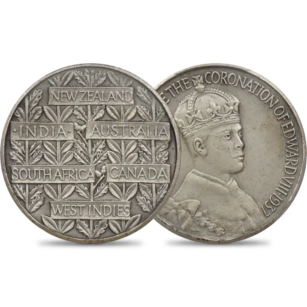イギリス 1937 エドワード8世 戴冠記念 銀メダル マット仕上げ PCGS SP63 CM222b BHM-4310