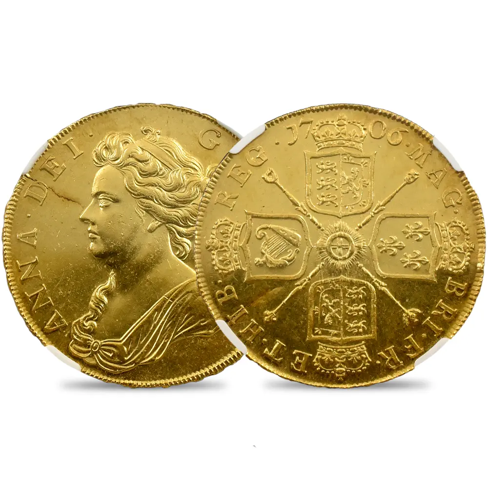 1706 アン女王 5ギニー金貨 NGC MS60 S-3566