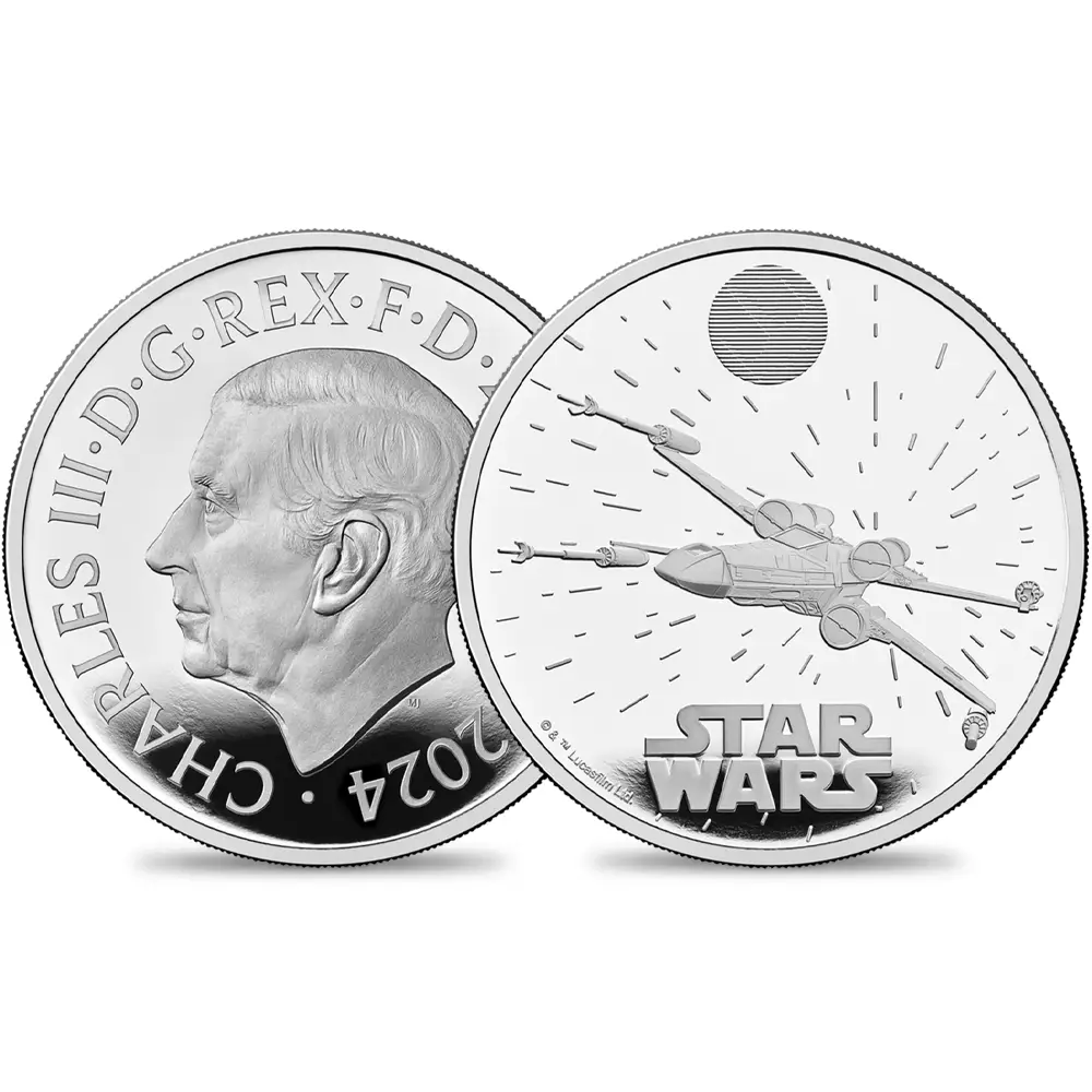 2024 チャールズ3世 スター・ウォーズコレクションⅡ第3弾 Xウイング 2ポンド1オンスプルーフ銀貨 未鑑定 箱付き【ご予約承り品】
