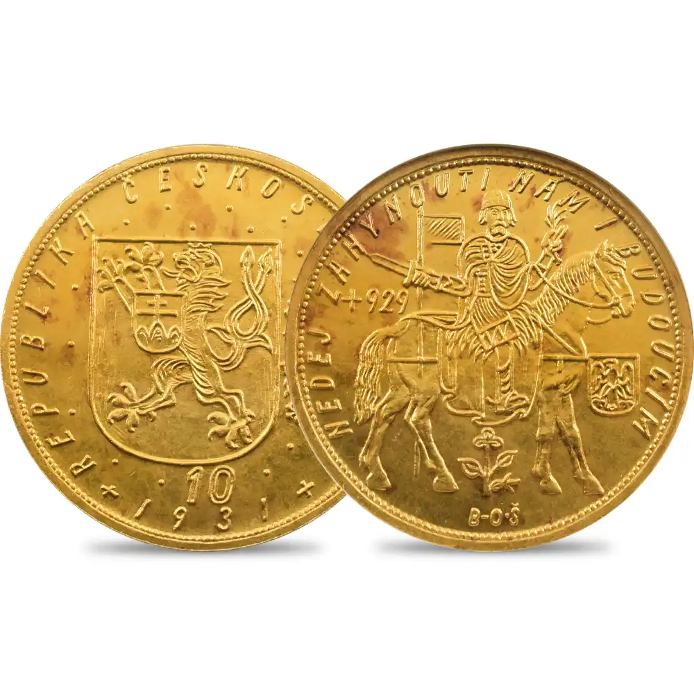 チェコスロバキア 1931 10ドゥカート金貨 NGC MS65