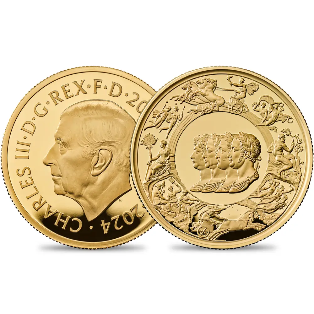 2024 チャールズ3世 ワーテルロー・メダル - 連合国代表 200ポンド2オンスプルーフ金貨 未鑑定 箱付き【ご予約承り品】