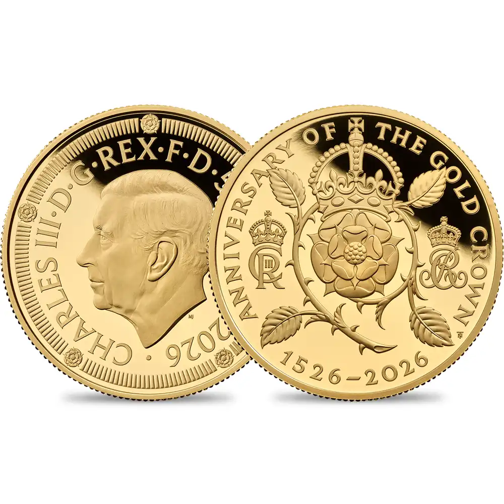 【鑑定オプション付き】イギリス 2026 チャールズ3世 クラウン発行500周年記念 5ポンドプルーフ金貨 未鑑定 箱付き 【ご予約承り品・納期約6か月】