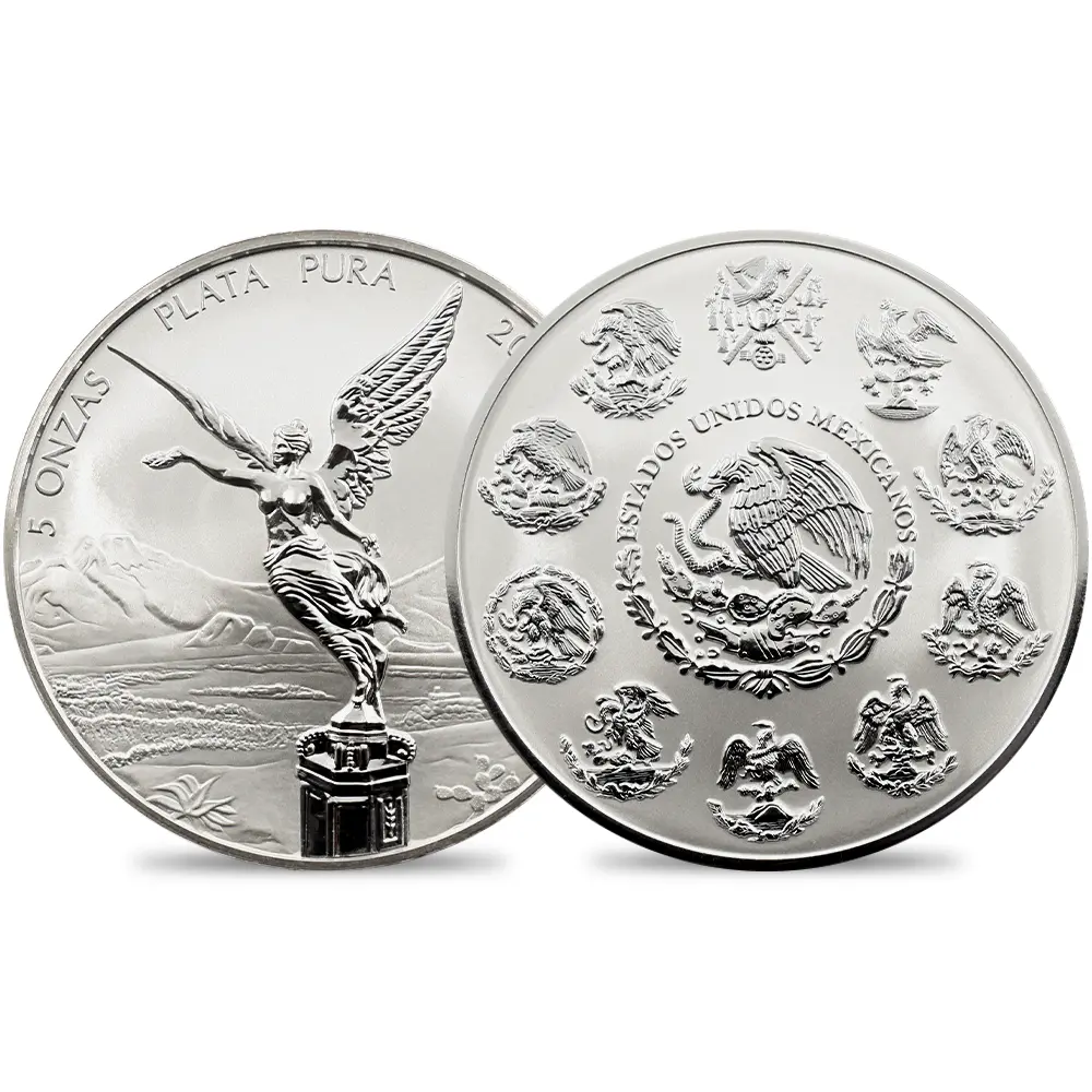 メキシコ 2021 リベルタ―ド 5オンス銀貨 リバースプルーフ仕上げ 未鑑定